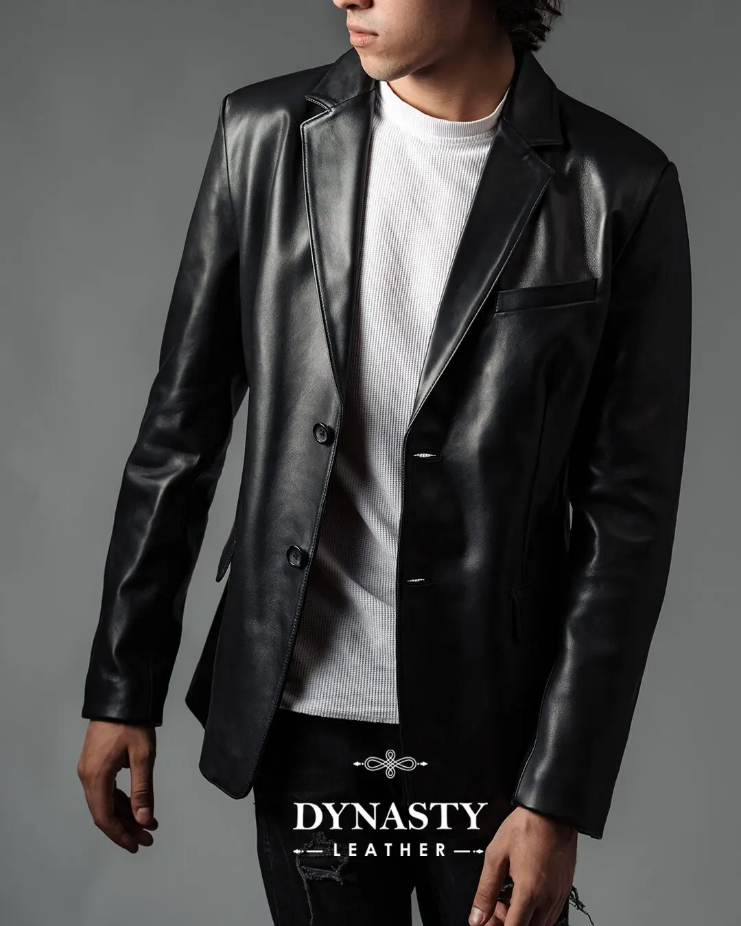 Dynasty Leather menswear editorial campaign — tailored blazer styling by CEMA