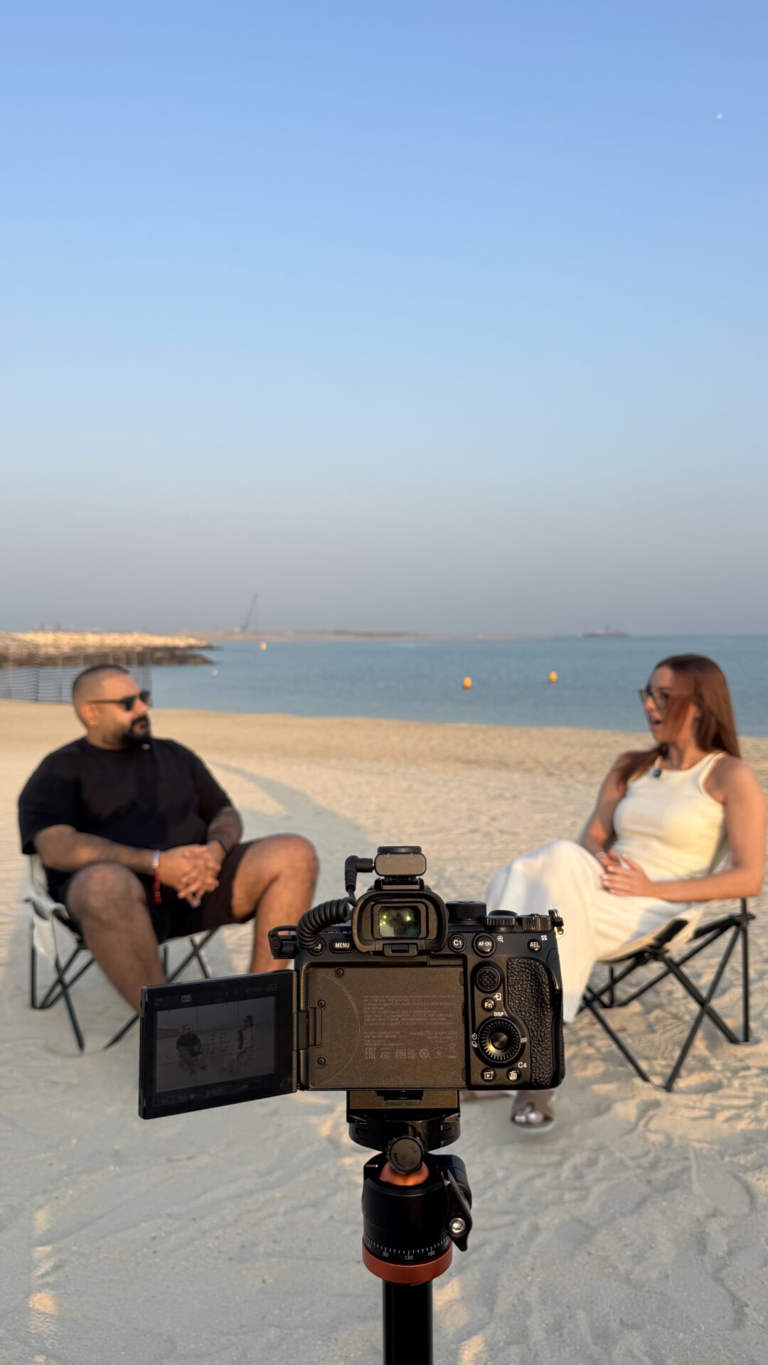 UAE beach podcast production session by CEMA
